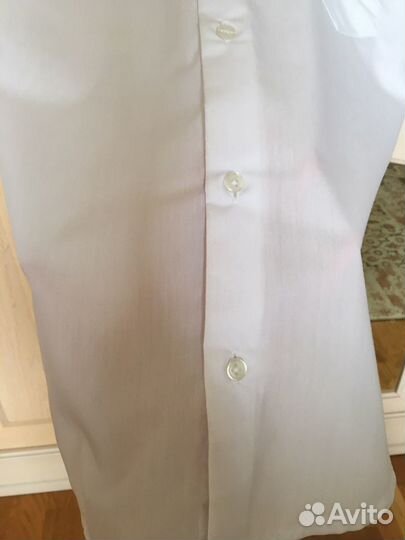 Рубашка белая с коротким рукавом на 146