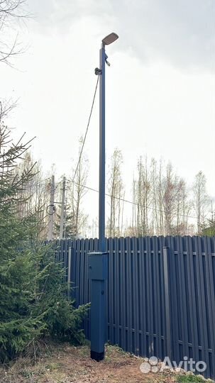 Трубостойка. Ввод кабеля на участок под землёй