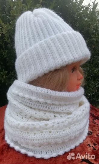 Шапка и снуд вязаные