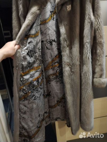 Шуба натуральная из голубой норки