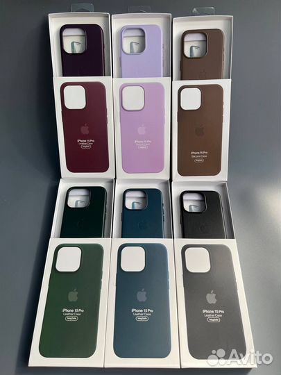 Чехлы кожаные на iPhone 14/15 Pro Max Leather case