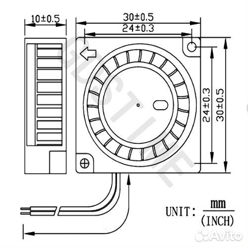 Вентилятор радиальный GDStime 3010 12V (турбина)