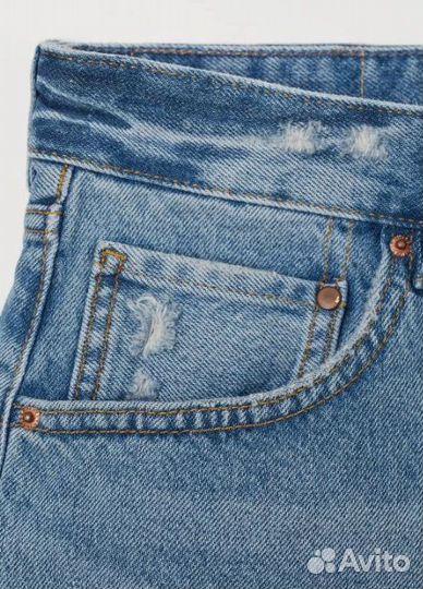 H&M Шорты джинс на болтах с порезами син EUR 42 L