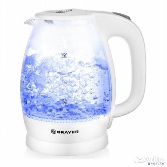 Brayer 1013BR-WH Чайник, 1.8л, 2200Вт, белый
