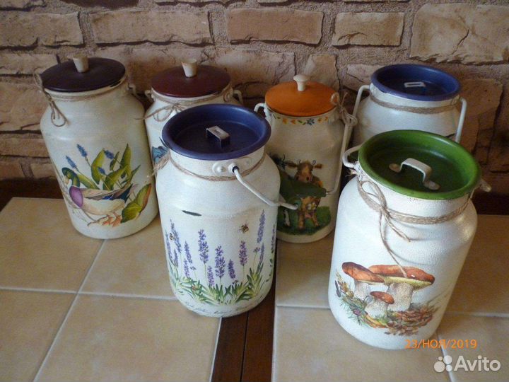 Бидон. Декупаж