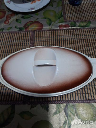 Чугунная эмалированная рыбница СССР