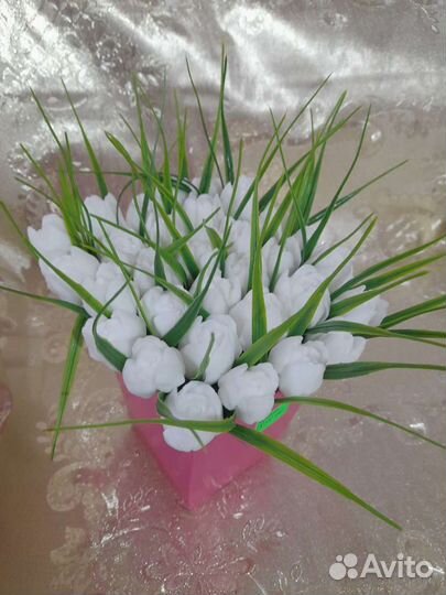 Тюльпаны из мыла,зефира,шоколада