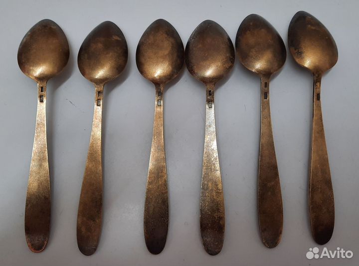 Кофейные ложки Эмаль серебро 875 пробы