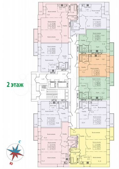 2-к. квартира, 48,6 м², 2/13 эт.