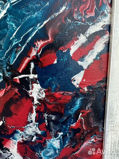 Картина Синий кот абстракция акрил