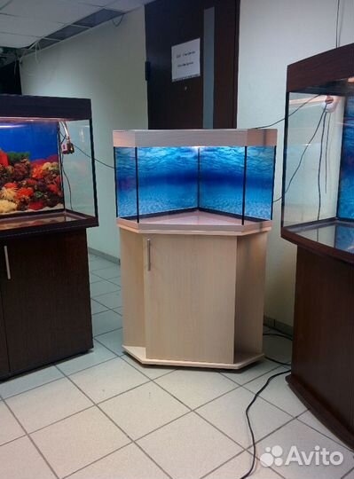 Аквариум 101, угловой, биофиьтр свет фон тумба