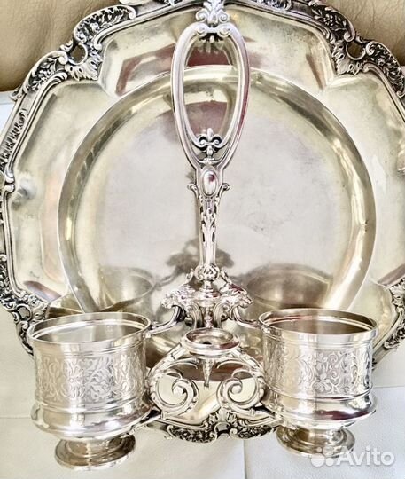 Серебро Круэт Солонка-Икорница 1880 год