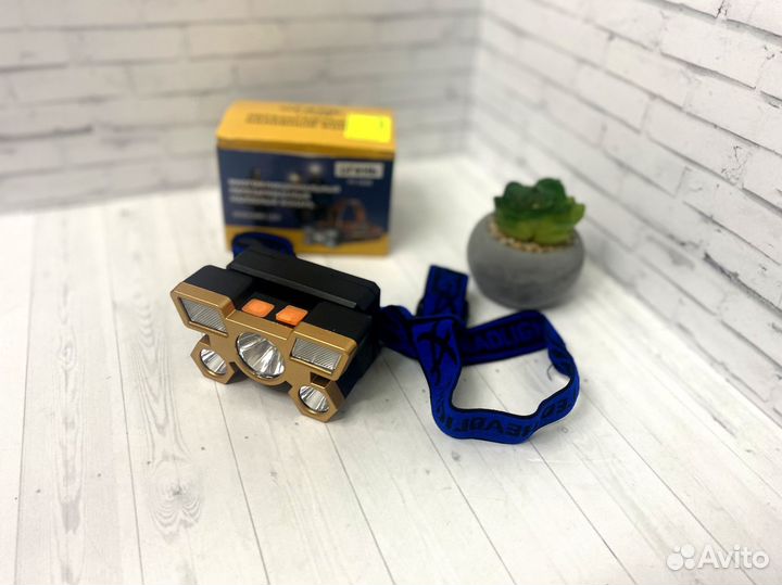 Налобный фонарик с 5 светодиодами, новый