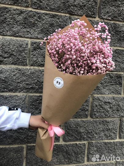 Букет из 3 розовых гипсофил