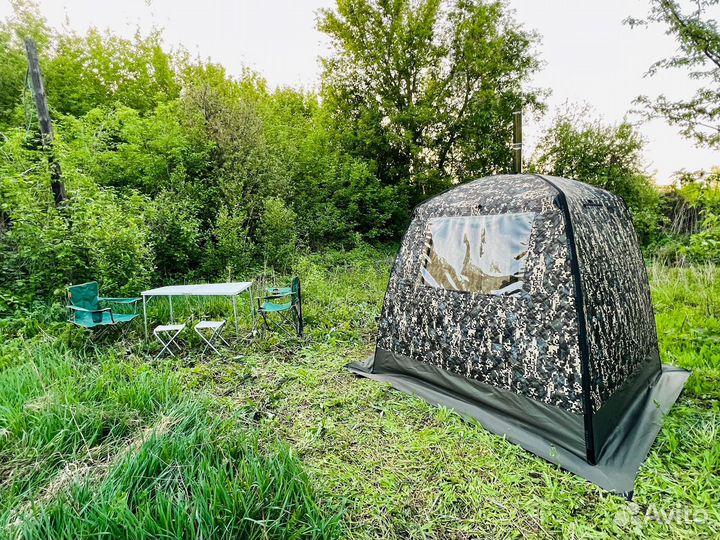 Походная баня с печкой