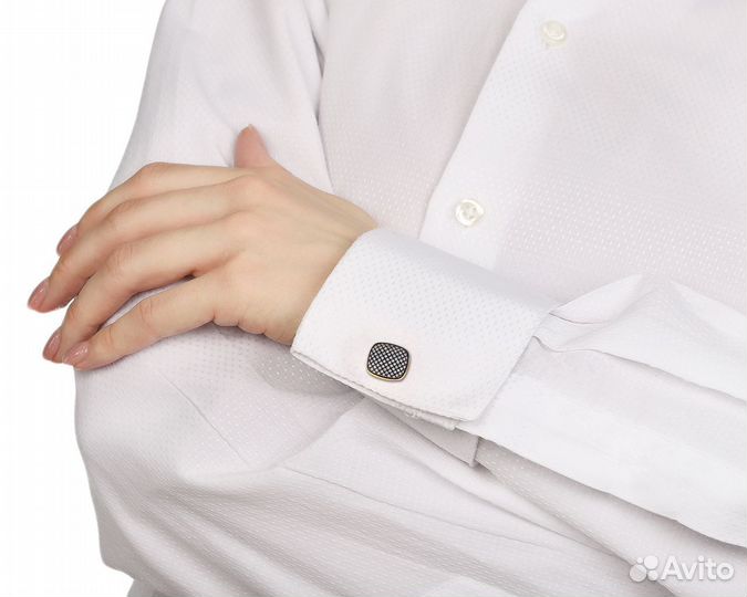 Золотые запонки с бриллиантами 2.20 ct