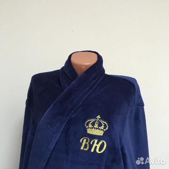 Плюшевый халат с именной вышивкой на заказ