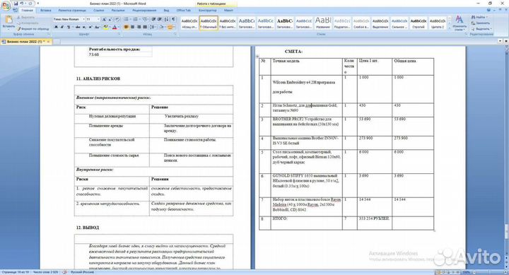 Бизнес план для социального контракта,соц контракт