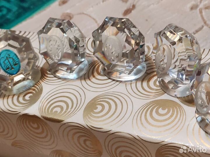 Хрусталь, Богемия, знак зодиака (цена за все5 шт.)