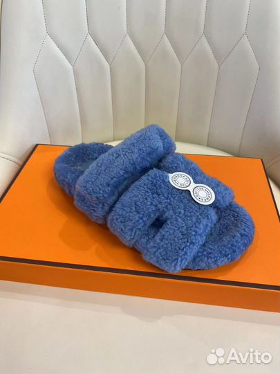 Босоножки с мехом женские Hermes