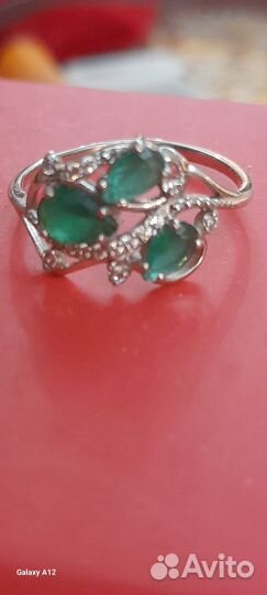 Серебряный набор серьги и кольцо