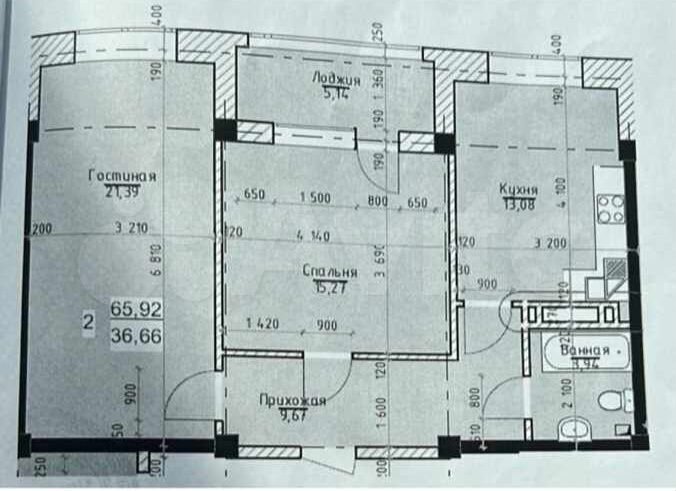 2-к. квартира, 63 м², 8/9 эт.