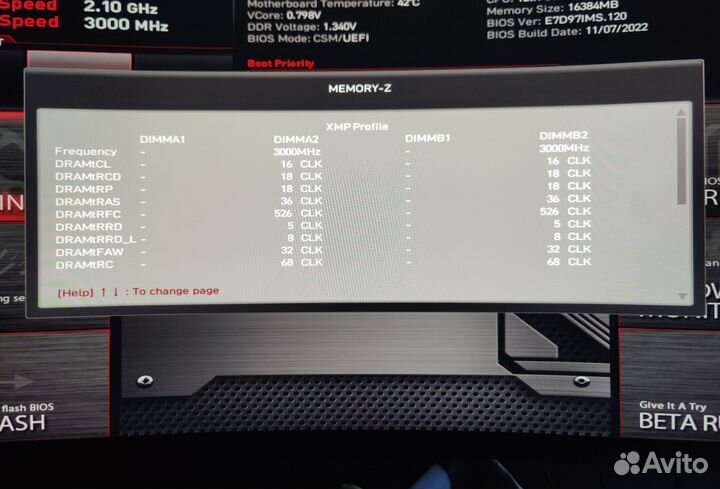 DDR4 16GB комплект 2 x 8gb, xmp 3000 + разгон