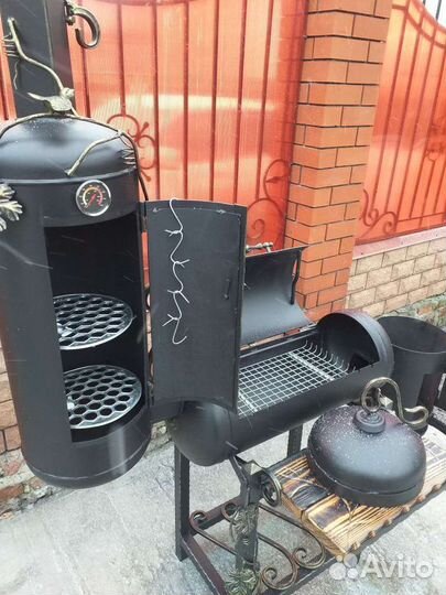 Коптильня-мангал, печь под казан