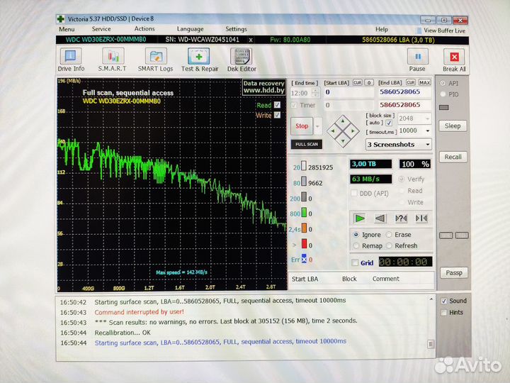 WD Green 3 Tb Маленький пробег не китай