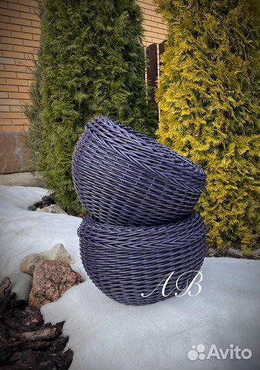 Кашпо из ротанга