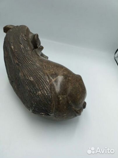 Большой антикварный кабан мыльный камень африка