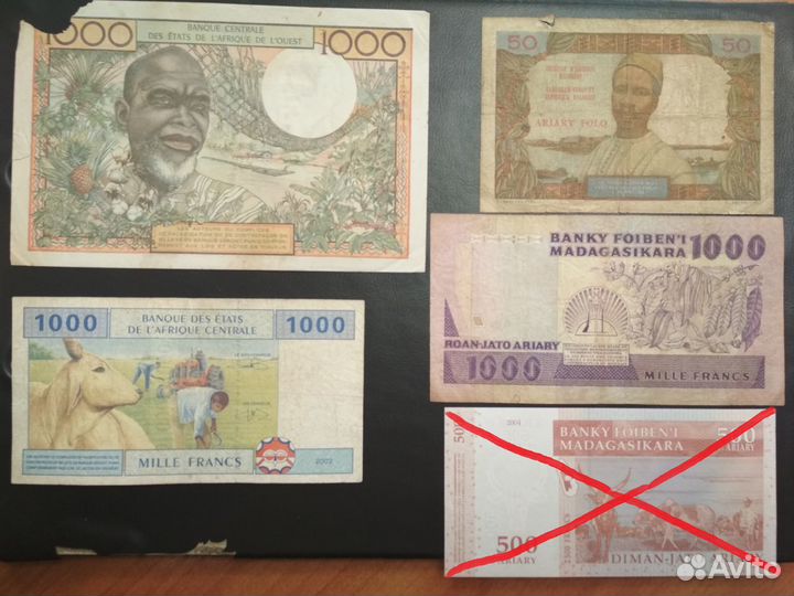 Банкноты стран Африки из оборота и новые