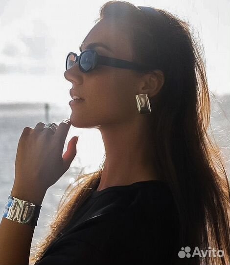 Серьги квадраты стиль Zara