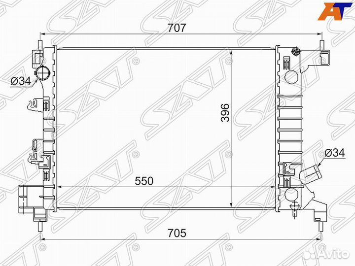 Радиатор охлаждения Шевроле Авео 1.2/1.4 11