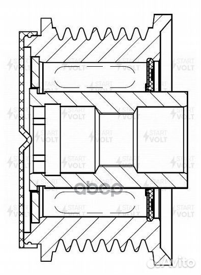 Шкив с обгонной муфтой генер. для а/м Toyota Land