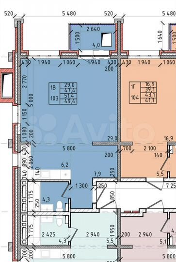 1-к. квартира, 51,4 м², 11/15 эт.