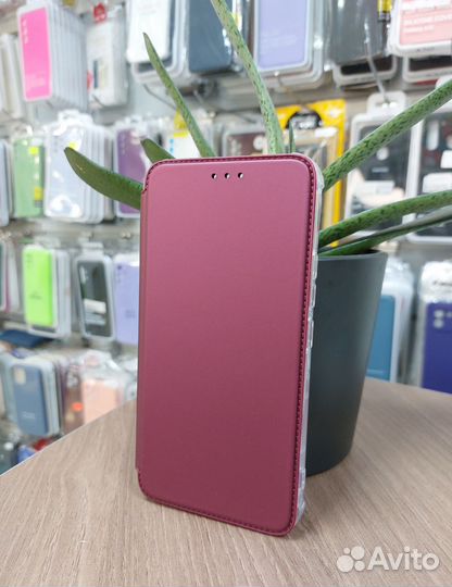 Чехол книжка на samsung A54, бордовый