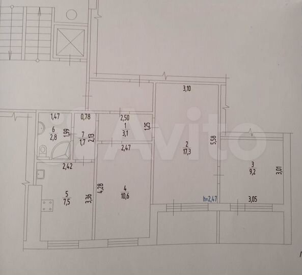 3-к. квартира, 53 м², 4/9 эт.