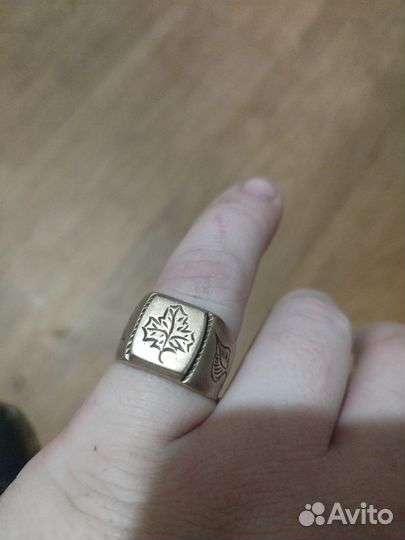 Перстень печатка латунь