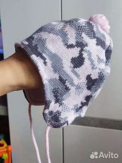 Шапка для девочки,от 6 до 18 мес, демисезонная