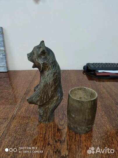 Медведь деревянный с баченком