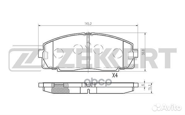 Колодки торм. диск. передн. Toyota Dyna 100 (U