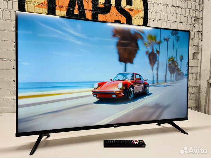 Метровый безрамочный Hisense 109см 4K SMART TV