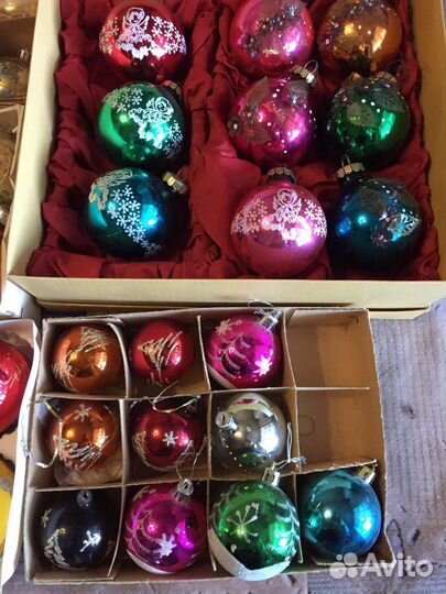 Елочные игрушки СССР стекло