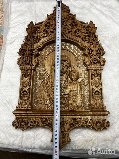 Резная Икона Казанской божьей матери