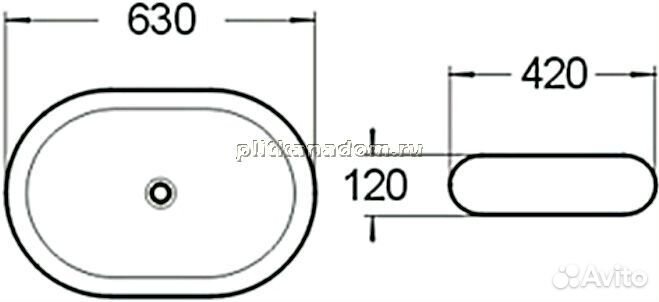 SantiLine SL-1035 Раковина керамическая накладная 63х42х12