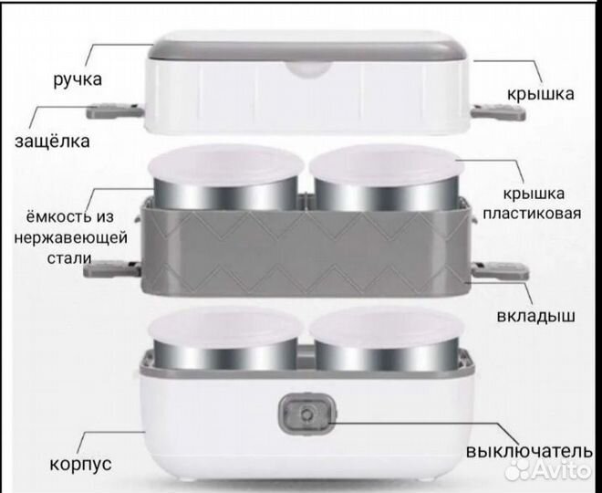 Ланч-бокс электрический с подогревом