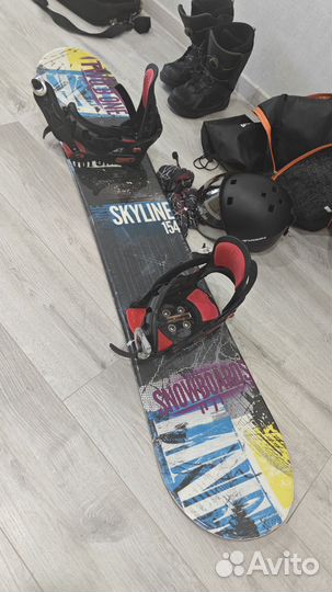 Сноуборд, чехол для сноуборда, ботинки BOA
