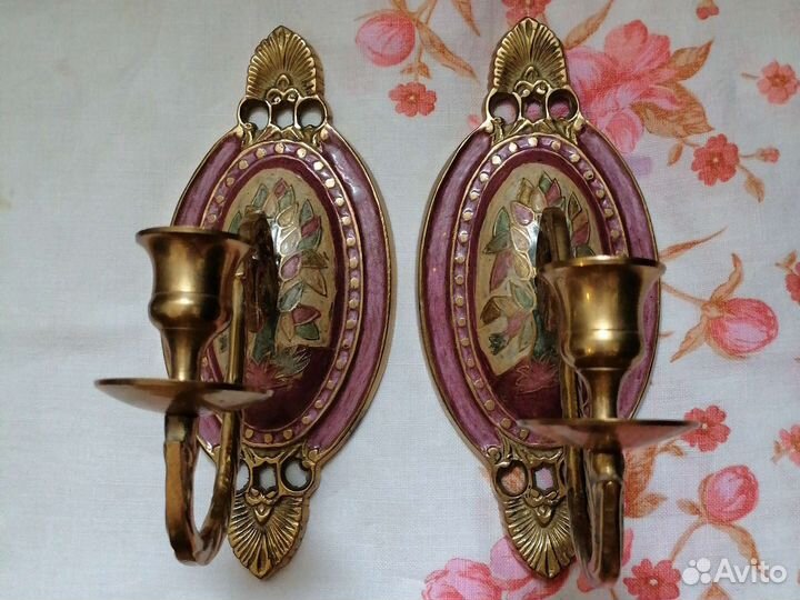 Старинные настенные подсвечники, канделябры