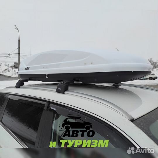 Автобокс на крышу 440л глянцевый для Geely